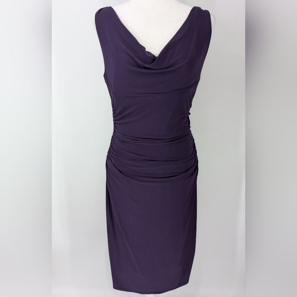 LAUREN Ralph Lauren Tunisia Purple Sleeveless Saharan Ruched Midi Dress 10 NWT